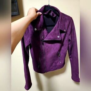 Deep purple ladies moto style jacket